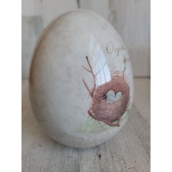 Ceramic Easter egg brown bunny home decor unique - Picture 6 of 8